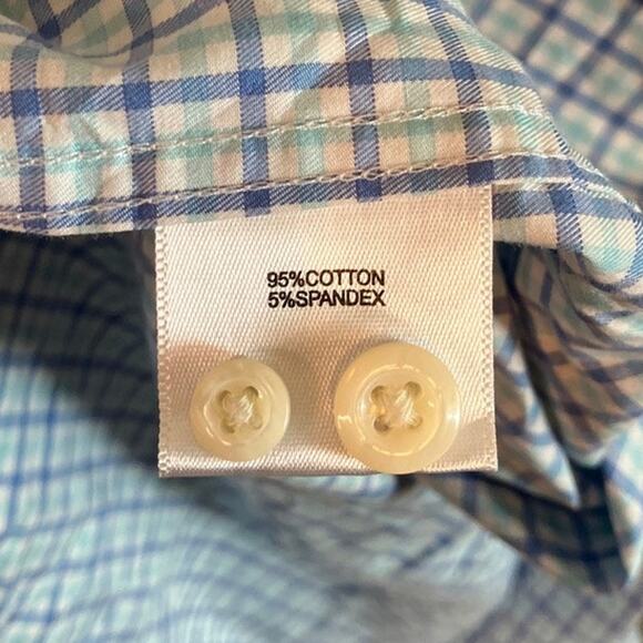 Peter Millar Mens Shirt Blue White Plaid Button Down Long Sleeve Stretch XXL - Picture 6 of 12